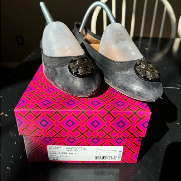 Tory Burch Claire Elastic Ballet Size 9.5 Black - Picture 2 of 14